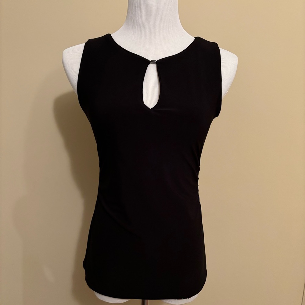 White House Black Market Reversible Blouse Black